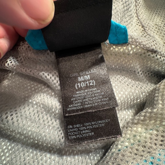 The North Face Jacket Girls Medium 10/12 Blue Hooded DryVent Rain Windbreaker - Picture 4 of 10
